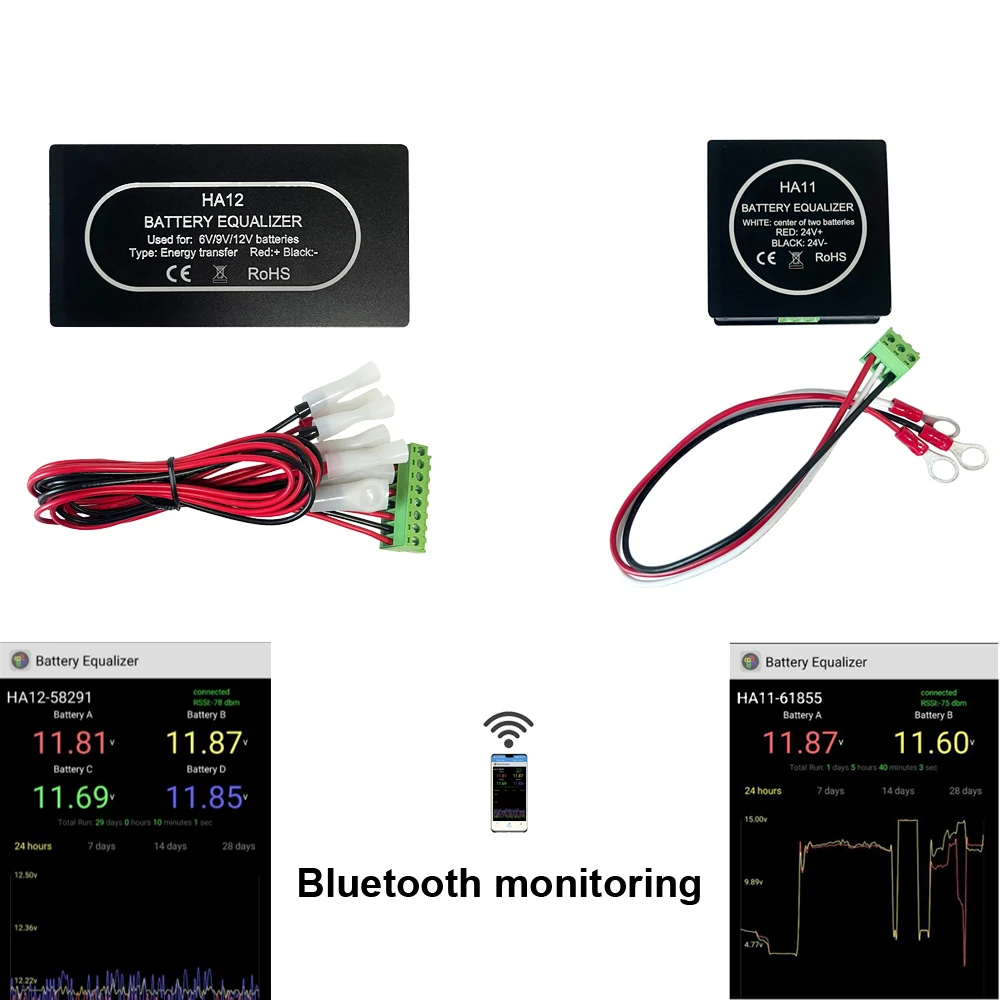 Фото Bluetooth-монитор для телефонов Android, зарядный эквалайзер 24 В 48 В, комплект свинцово-кислотных/литиевых батарей №2