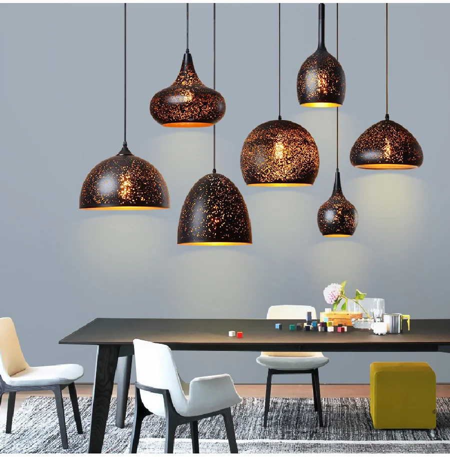 

Светодиодные подвесные светильники E27 в винтажном стиле, потолочные лампы в стиле лофт, для столовой, бара, освещение для кухни