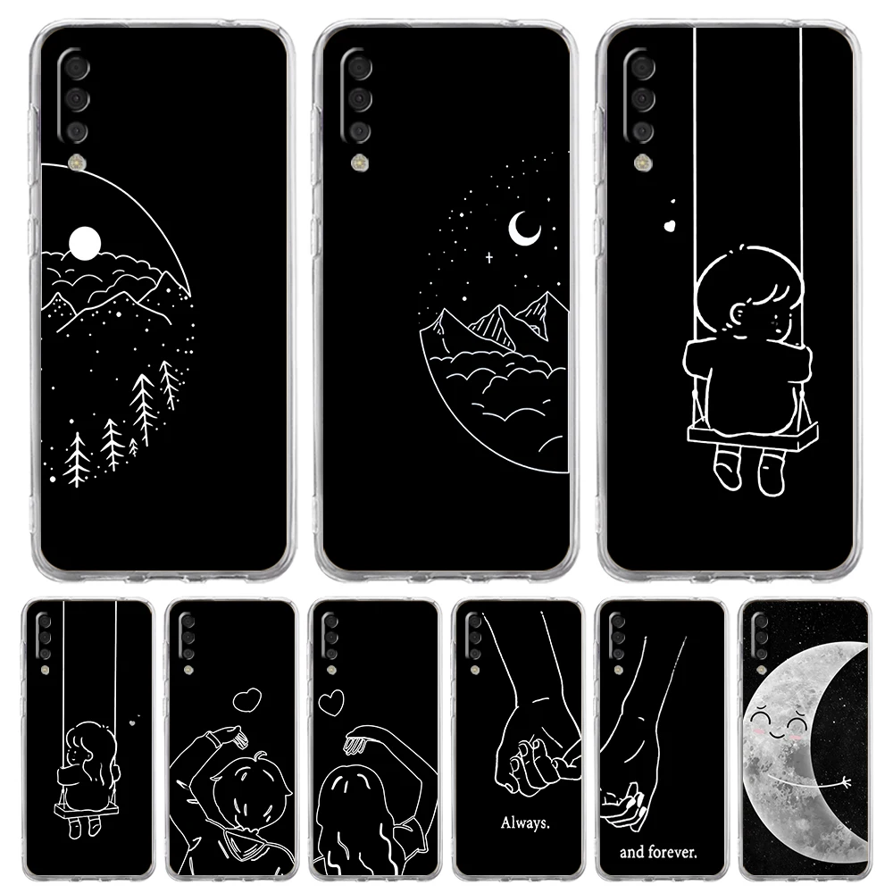 Чехол Couple Aesth Sun Moon для Samsung A16 A14 A12 A22 A32 5G A34 A42 A52 A54 A50 A70 A30 A40 A20E A10S A20S A02S A04S A06 Cover