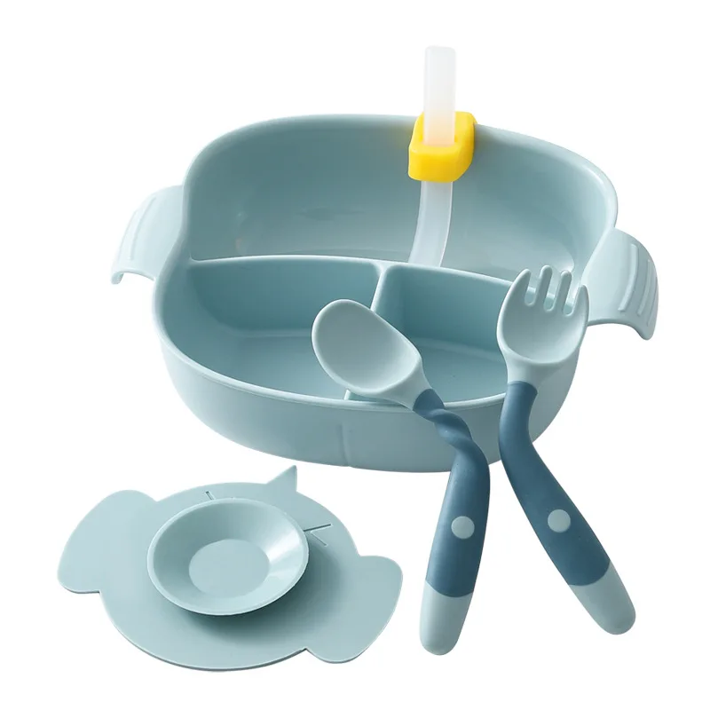 

Силиконовая обеденная тарелка на присоске для детей, мультяшная детская посуда на присоске, тренировочная посуда для малышей, тарелки для к...