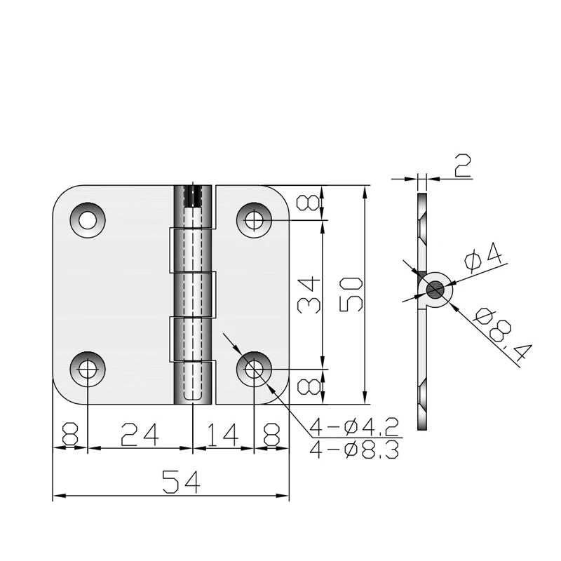 Промышленная складная петля с плоским отверстием вращение на 180 градусов