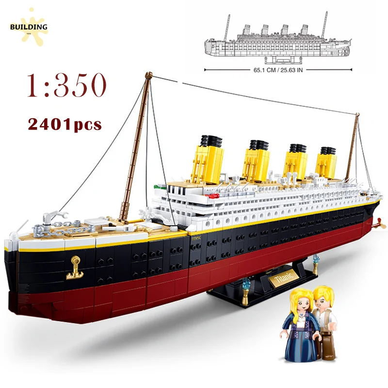 1:350 Titanic Large Size Cruise Ship Model MOC Building Bloc