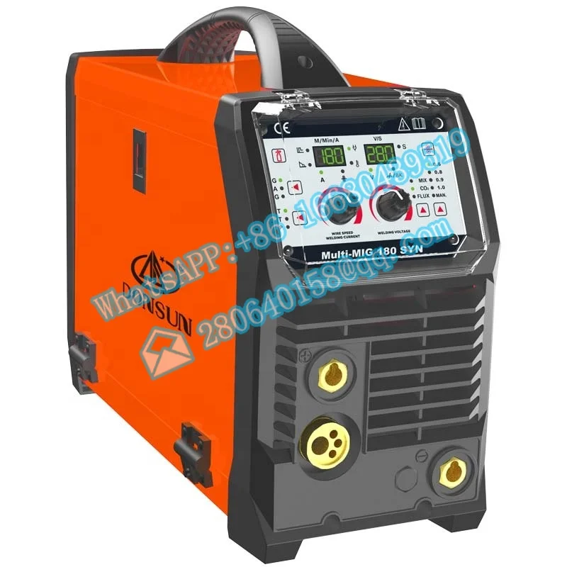 

Multi-MIG 180S, MIG 180 SYN gas and gasless MIG Efficiency Multi Functions Mig/Mag/ARC/TIG Welder with complete accessories