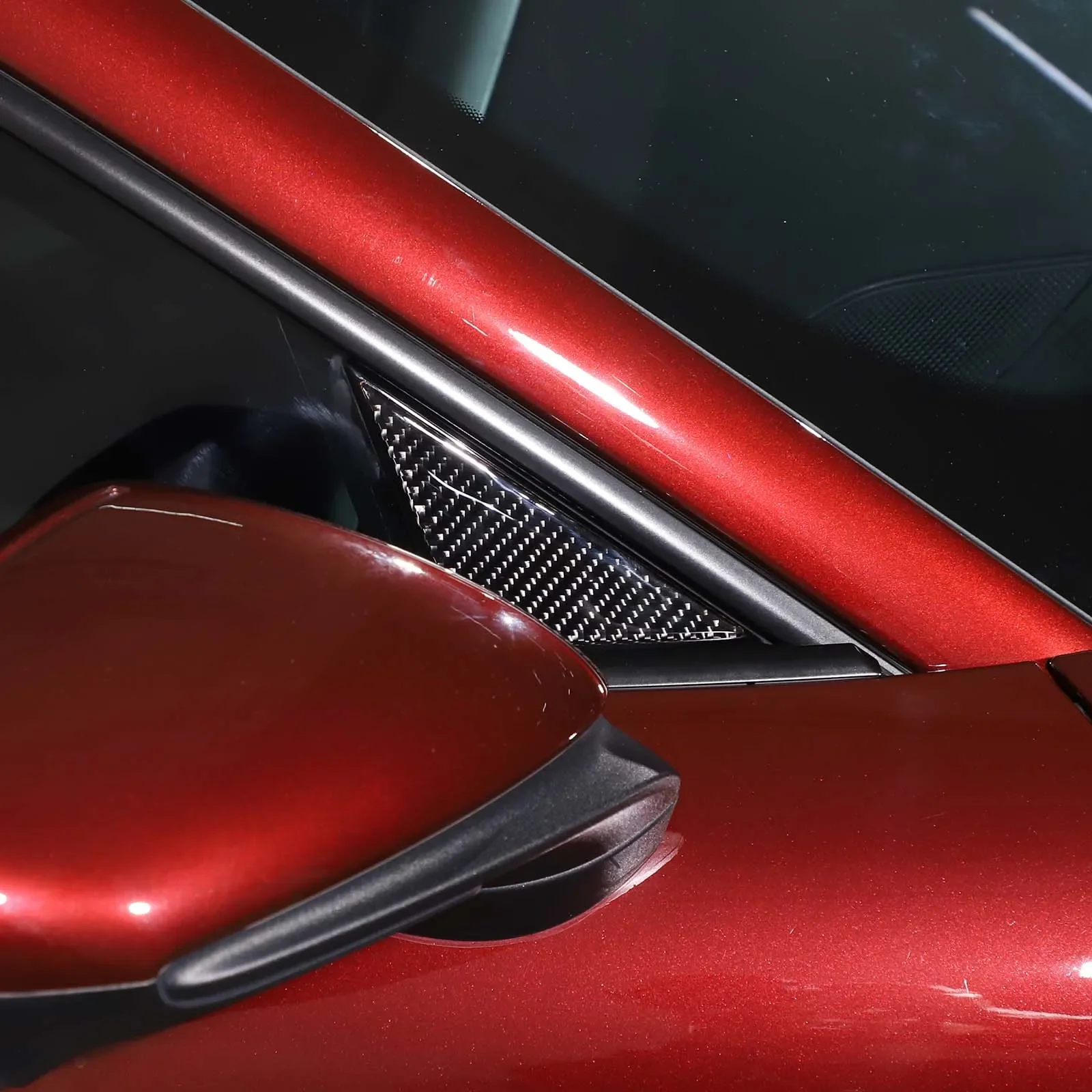 Для Porsche Taycan 2019-2022 мягкое углеродное волокно стойка заднего вида боковой