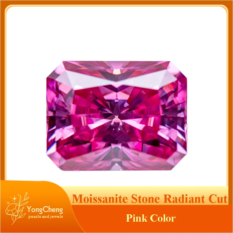 Муассанит драгоценный камень розового цвета сияющая огранка выращенный в