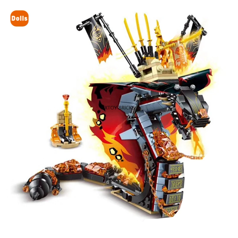 

Fire Fang Spinjitzu Snake Bugs Building Blocks Compatible Ninjagoed 70674 Kit Bricks Classic Movie Model Kids Toys for Gift