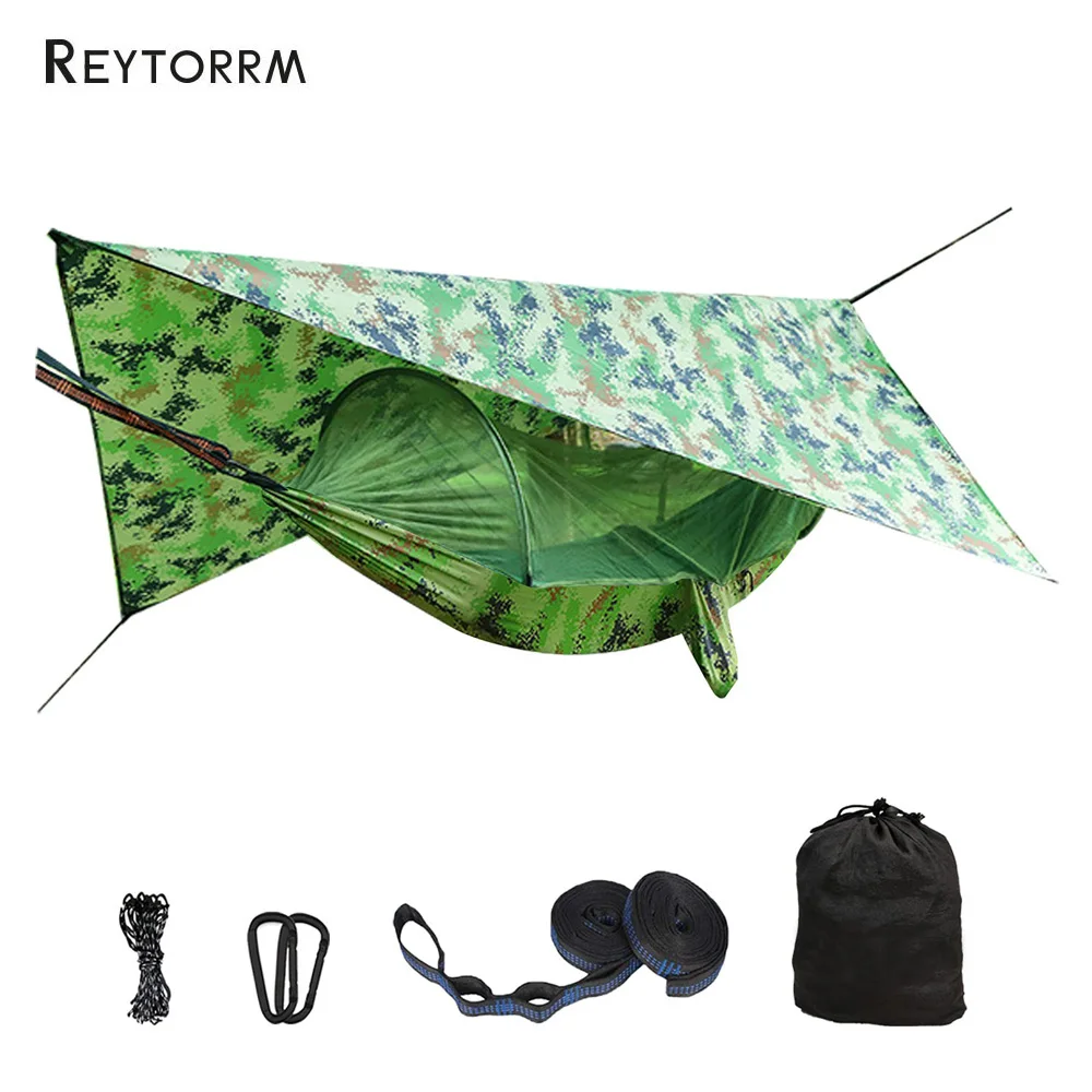 Outdoor Camping Survival Hammock 260*140cm Portable Durable Ultralight Nylon Parachute Hammock For 1-2 Person Hanging bed Travel garden furniture	