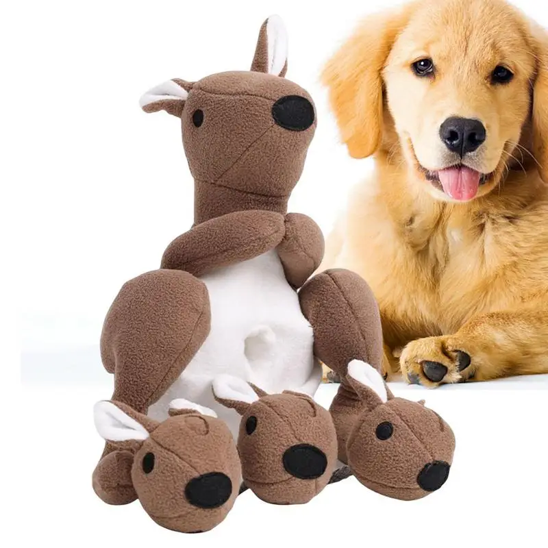 

Plush Dog Snuffle Toy Cute Kangaroo Shape Interactive Dog Puzzle Feeder Training Iq Squeaky Chew Toy For Puppies And Dogs