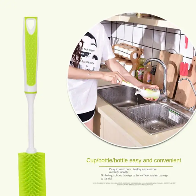 

Bottle Brush Tpr Bottle Functional High-quality Insulation Cup Washing Combination Set Kitchen Accessories Cup Brush Green