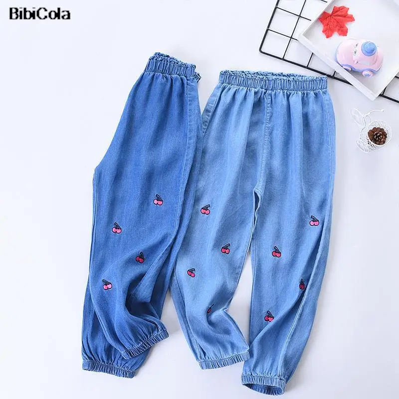 

Fashion trend children's jeans 2022 new summer girls cotton pants baby fashion casual trousers