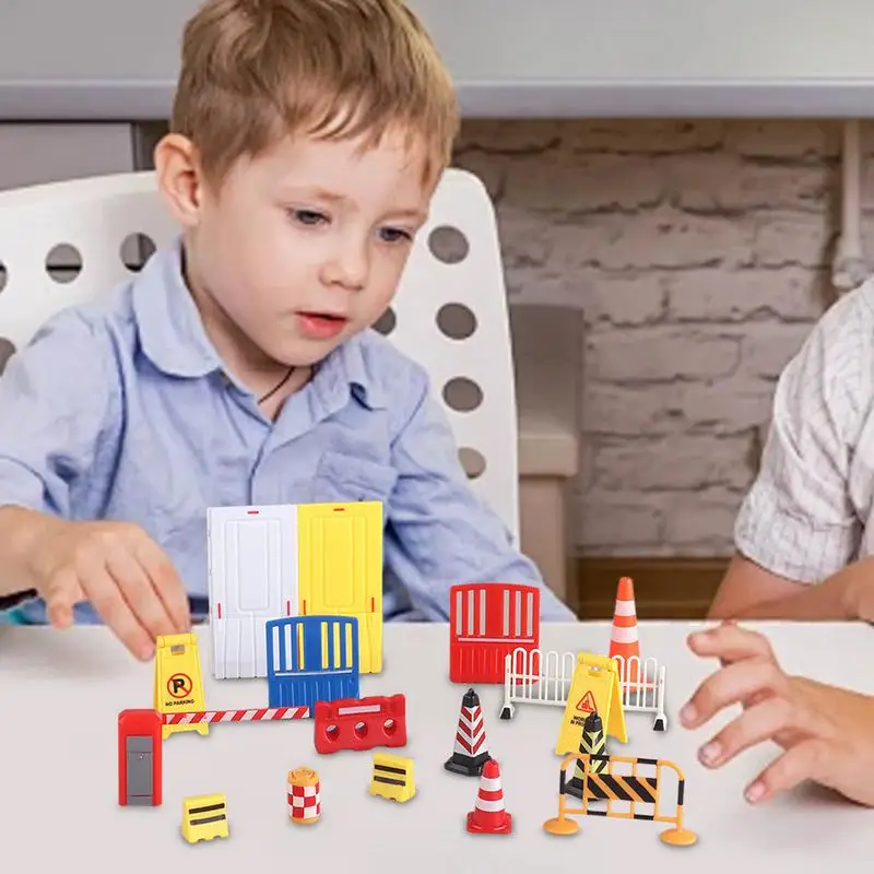 Игровой набор уличные знаки дорожный конус сигнальные игрушки для перехода 17x