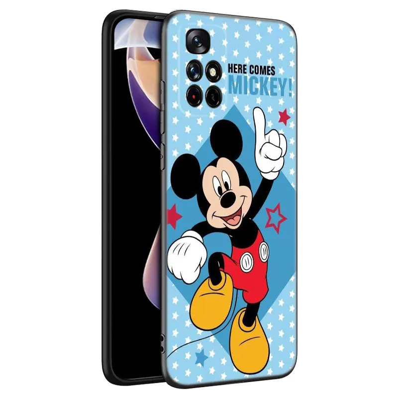 Черный силиконовый чехол для телефона с Микки Маусом Xiaomi Redmi Note 10 11 11S 12 13 Pro 4G Plus 10S