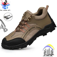 breathable mens safety shoes anti puncture puncture proof man steel toed work boots male lightweight construction sneakers
