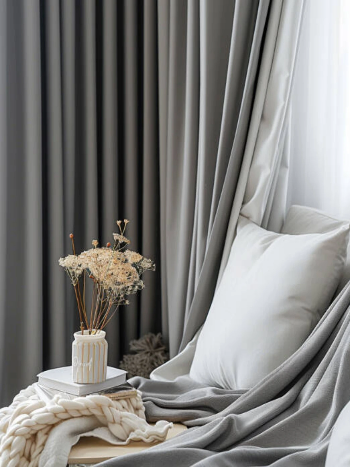 Однотонные плотные занавески серые Простые для дома спальни и гостиной