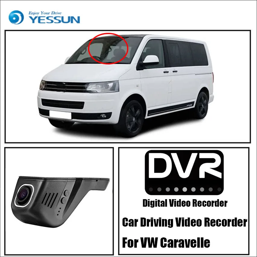 

Автомобильный видеорегистратор YESSUN, цифровой видеорегистратор, фронтальная камера, Dash HD 1080P, не обратная, парковочная камера для Volkswagen Caravelle