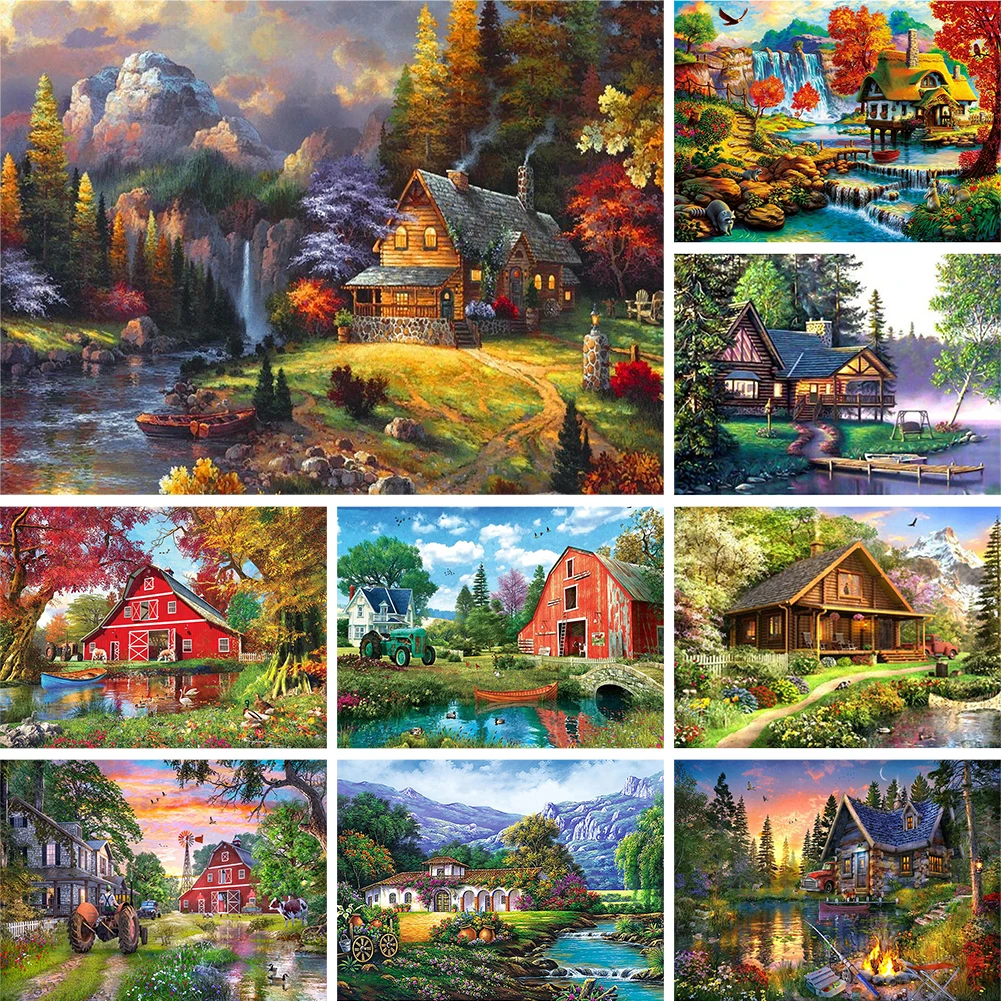 

Алмазная мозаика 5D, полностью Круглая Мозаика «сделай сам», набор для дома на реке, алмаз, вышивка, рисунок, Декор, подарки