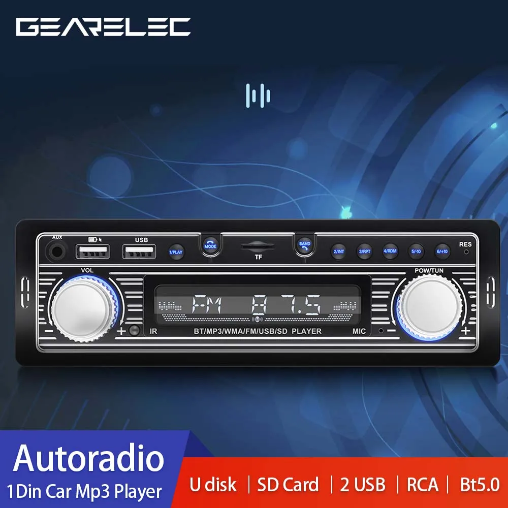 1 Din Car Radio Stereo Player Digital Bluetooth Video MP3 Player FM Radio Stereo Audio ISO USB/SD with In Dash AUX Input