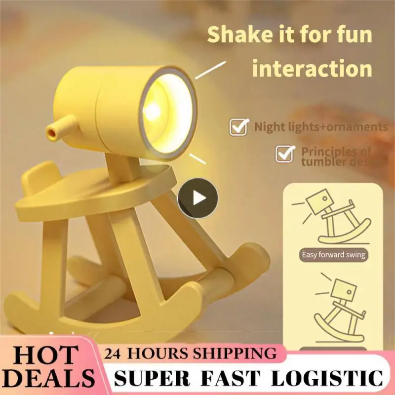 

Оригинальная книга для подарков на праздник, светодиодная настольная лампа, милый любимый элемент, украшение для дома в виде лошади-качалки