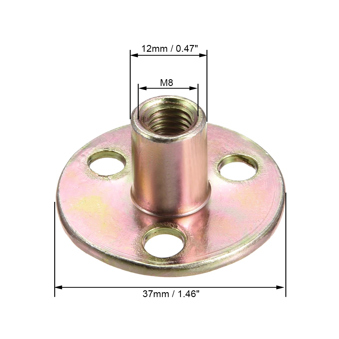 

10 шт. M6 M8 M10 тройник с отверстием для штифта, круглая основа, Т-образная гайка, углеродистая сталь, оцинкованная мебельная фурнитура, гайка с тремя отверстиями, фиксирующие гайки