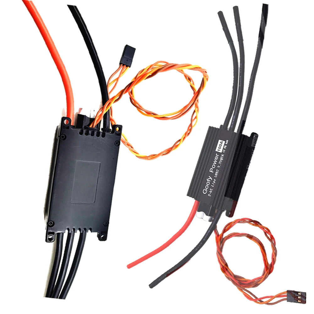 

Speed Control Brusheless Spare Parts 2-6S Lipo UBEC 5.5V@5A CE FC RoHS 100A ESC for RC Airplane