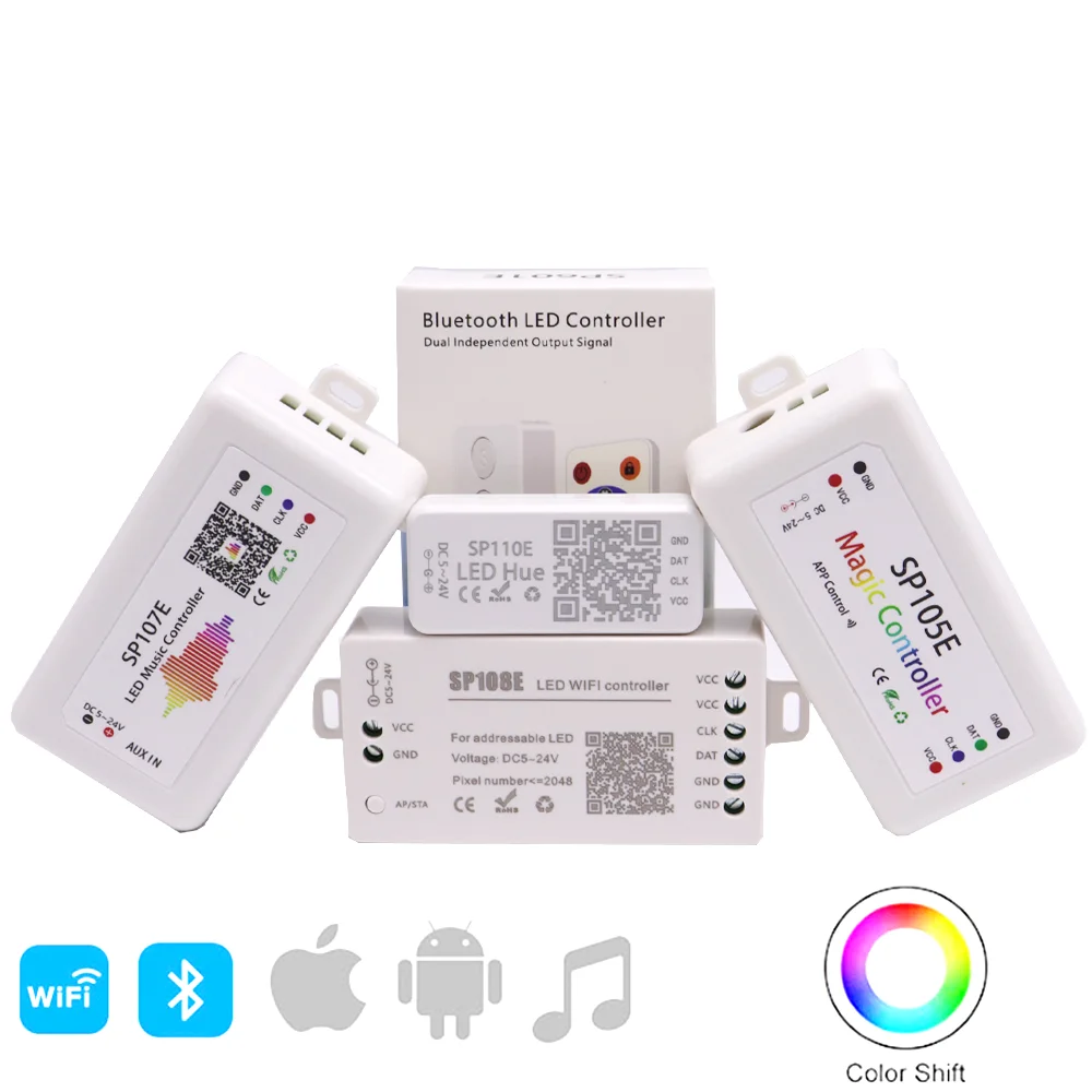 

Пиксельная Светодиодная лента WS2812B, контроллер освещения Bluetooth // музыка/WIFI, умный светодиодный контроллер ленты WS2812 WS2815 SK6812 APA102