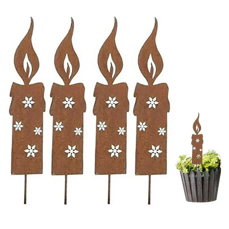 

Рождественские ярдовые знаки, декоративная металлическая подставка для свечей, многофункциональная и красивая подставка для сада, цветочного горшка, балкона или забора