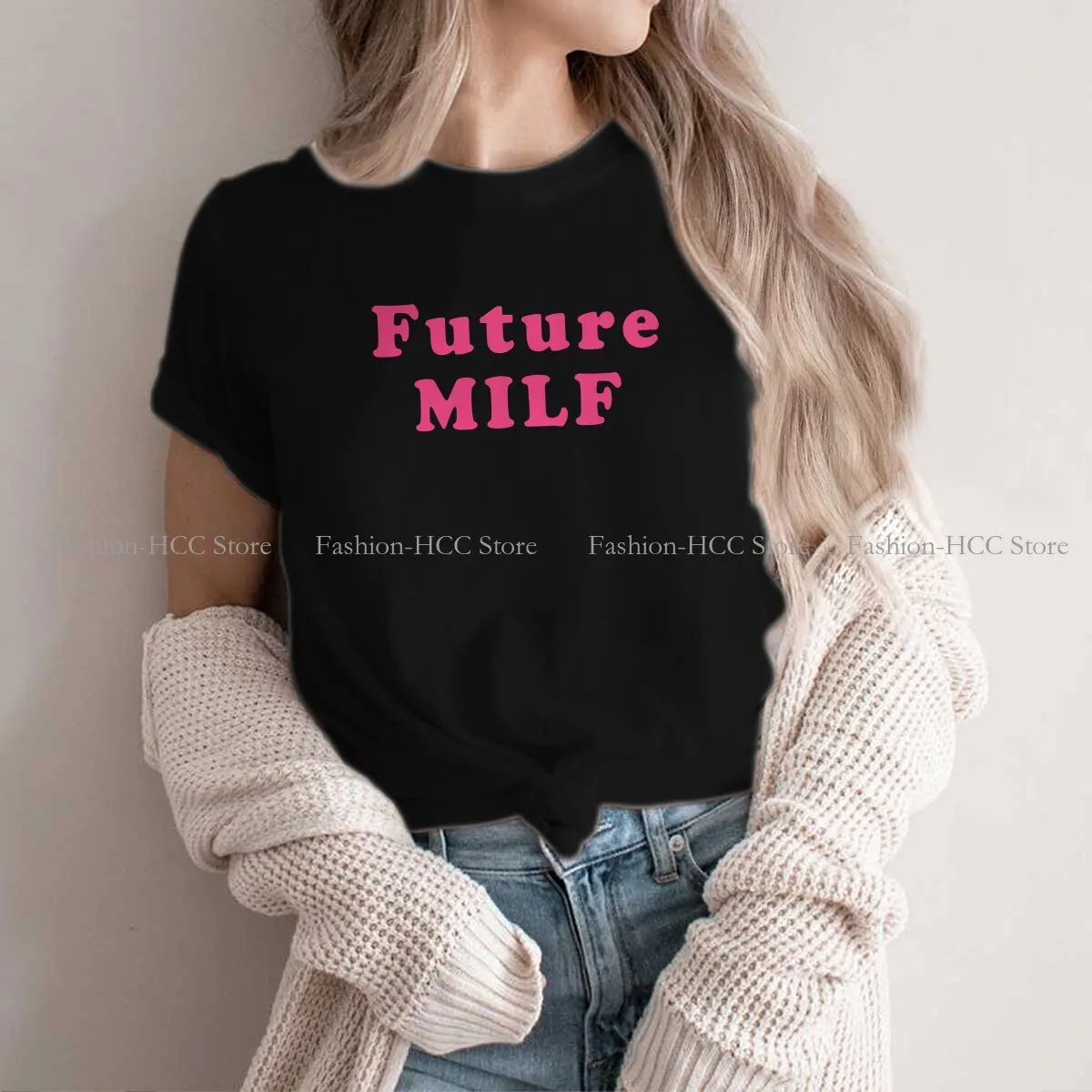 

Future Milf Polyester TShirt for Women Retro Style Humor Leisure Tee T Shirt High Quality Trendy