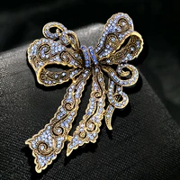 skeds vintage classic luxury rhinestone bow brooches for women elegant bowknot metal brooch pin wedding party accessories badges