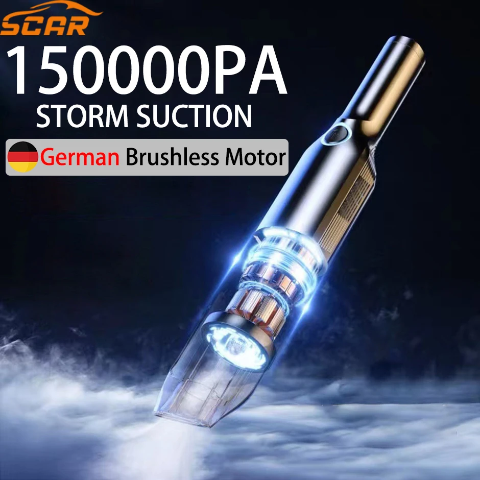 

150000Pa Car Vacuum Cleaner Strong Wireless Handheld Vacuum Cleaner High Power Brushless Motor Mini Home&Car Vacuum Cleaner