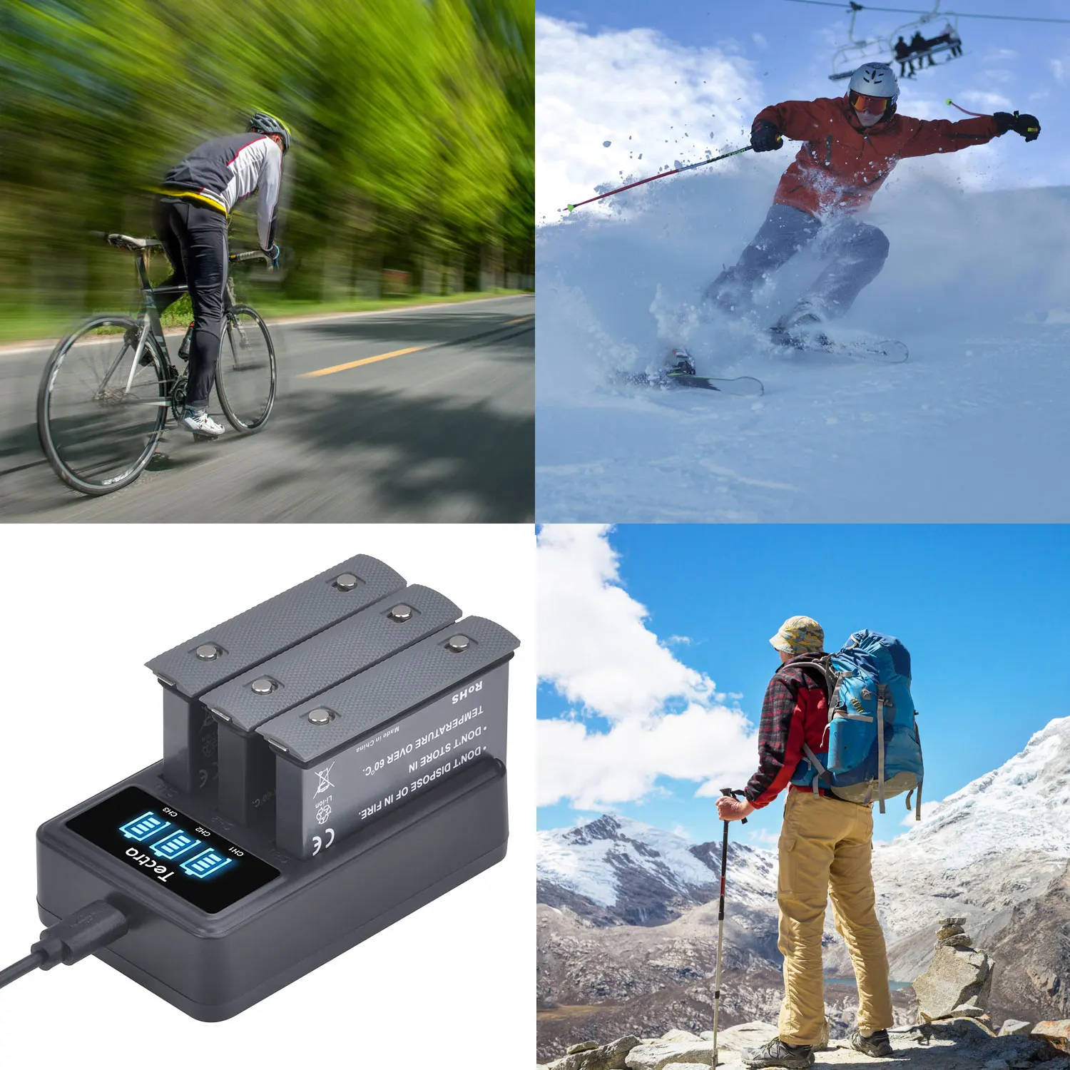 For Insta360 ONE X2, 1800mAh Rechargeable Battery + LED 3-Slots Charger for Insta 360 ONE X 2 Action Camera Accessories
