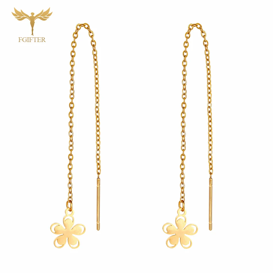 

Висячие серьги Plumeria с цветами и кисточками, висячие серьги для женщин, девушек-подростков, Позолоченные висячие серьги из нержавеющей стали...