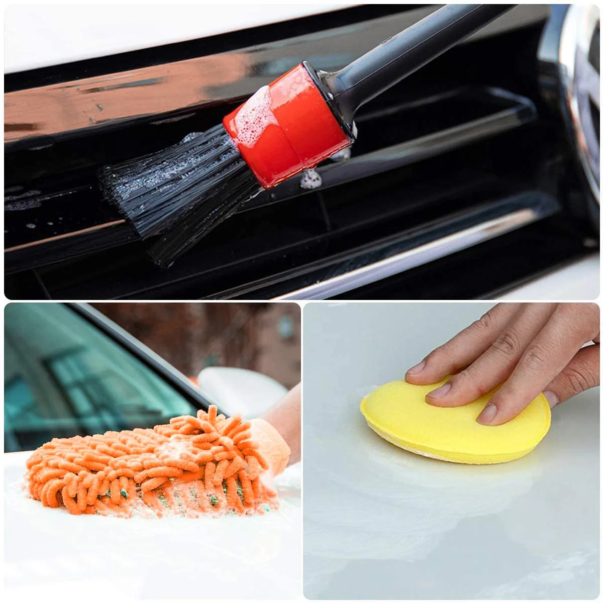 

Durable Car Detailing Brush Kit Accessories Auto Clean Brush Set Parts Replaces Wheel Rims Wire bristles 12pcs/kit