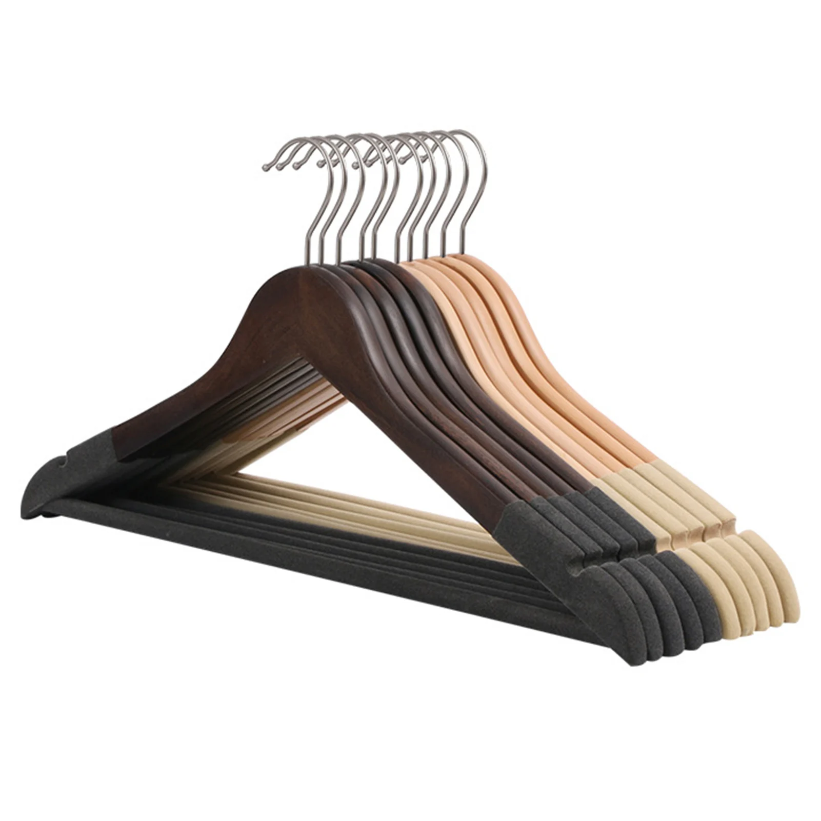 

Деревянные вешалки для одежды в шкаф, гладкие прочные сверхпрочные вешалки для костюмов для дома, отелей, общежитий, торговых центров