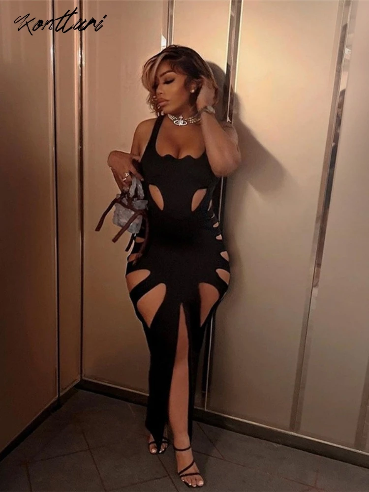 Kontturi Новые сексуальные платья с вырезами 2024 женское модное платье без рукавов