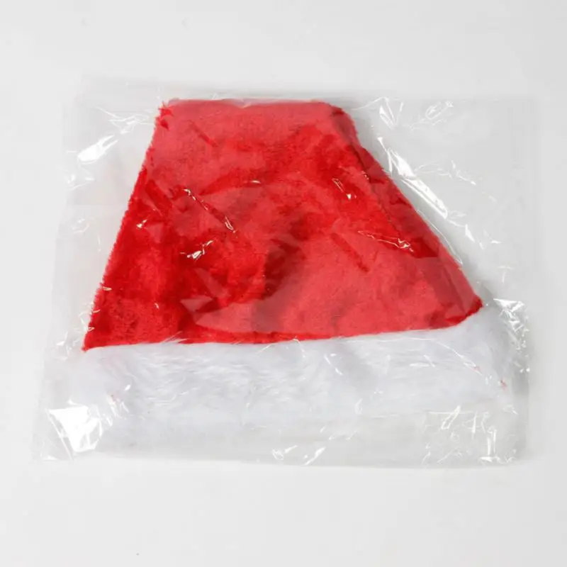 12pcs Plush Christmas Santa Claus Red Hats Caps Thicken For Adult And Children Xmas Decor New Year's Gifts Home Party Supplies