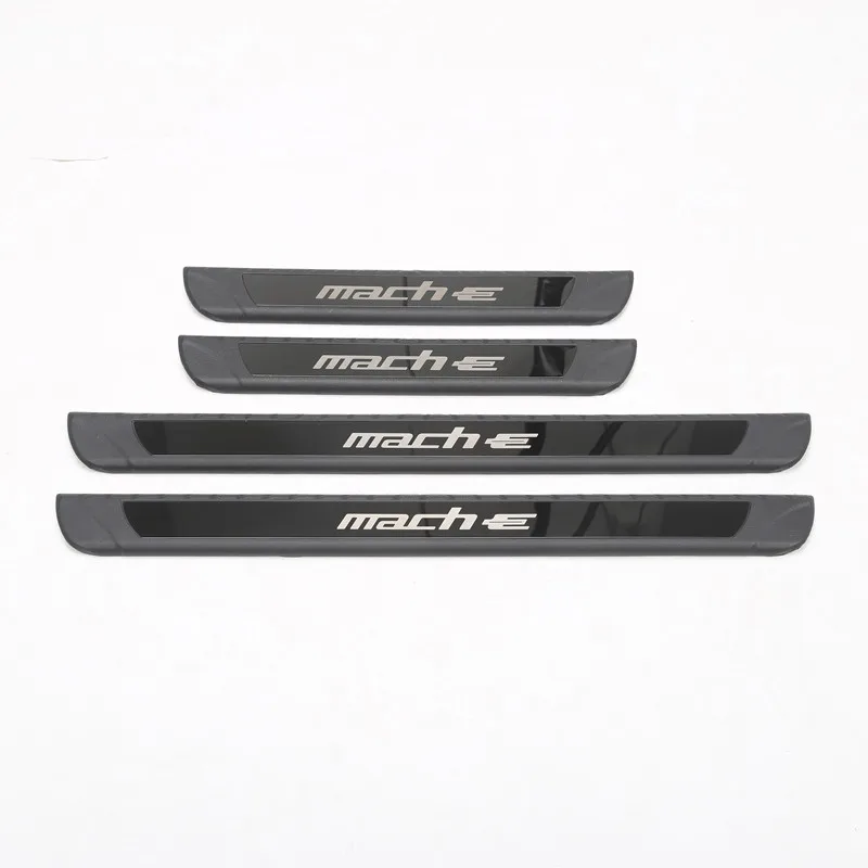 

For Mustang Mach-E Door Welcome Pedal Sill Strip 4Pcs Protective Sticker Modification New Energy Vehicle Parts Accessories 2022