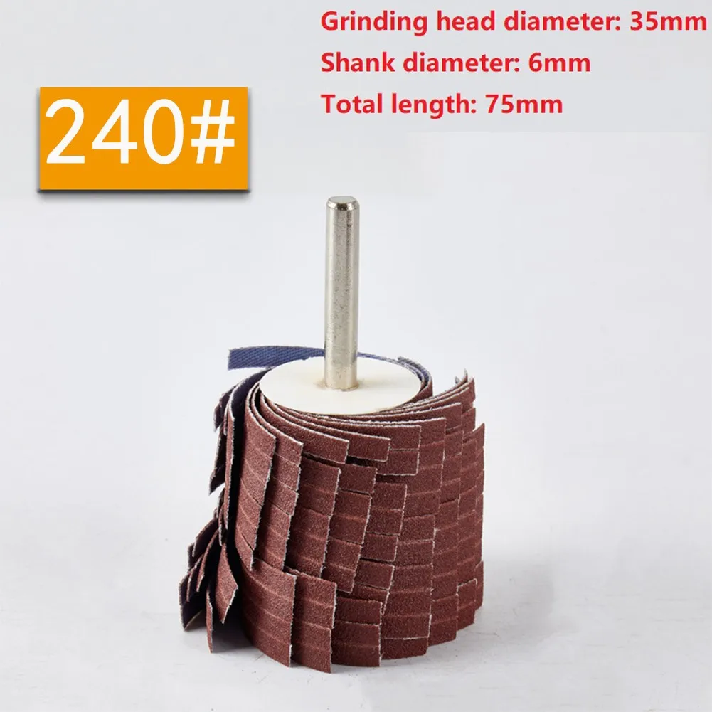 

1pc 6mm Shank Sanding Shutter Wheel Mounted Abrasive Polishing Cloth Grinding Wheel Grit 80-600 Grinding Heads Rotary Tool