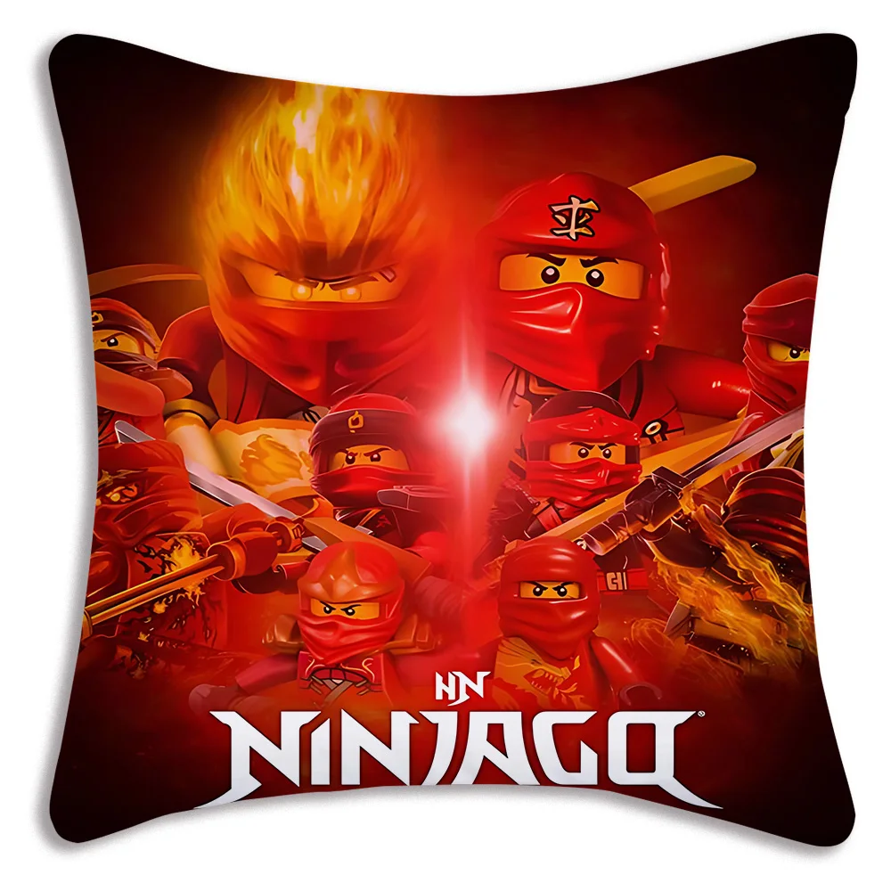 Pillow Covers Cartoon For Game Ninjagos Sofa Decorative Home Double-sided Printing Short Plush Cute Cushion Cover