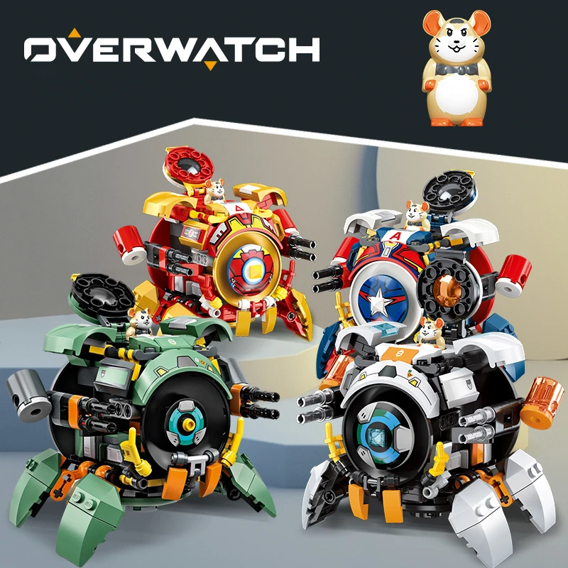 

Overwatch Character Wrecking Ball Marvel Movie Iron Man Captain America Block Model Compatible LegoBall Brick Toys Gifts Boy