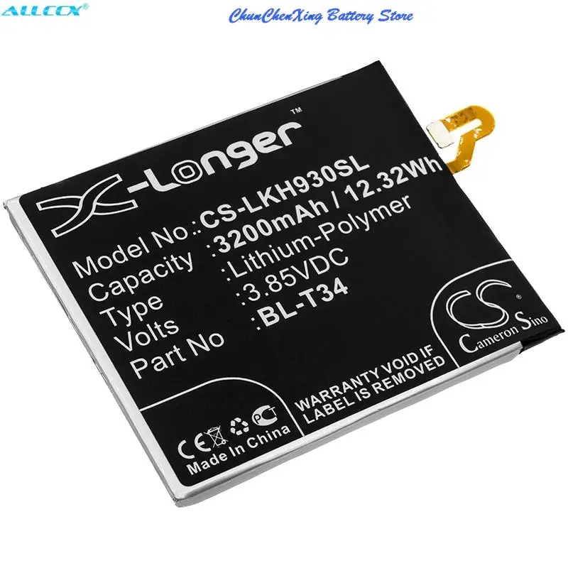 Аккумулятор Cameron Sino 3200 мАч BL-T34 для LG AS998 H930 H930G H930K H931 H932U H933 LS998 S998 V30 V300K V300L V300S V30S V35