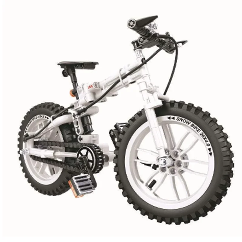 

City Technical Bicycle Mountain Folding Bike With Inflator Model Building Blocks Friend Bricks Educational Toys For Kids Gifts