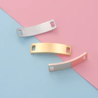 stainless steel bending rectangle bar double hole connector for making bracelet rectangle bar pendant handmade wholesale 20pcs