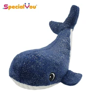 specialyou blue baby whale stuffed animals soft plush toy realistic marine life furry toy good birthday for kids 12 inches