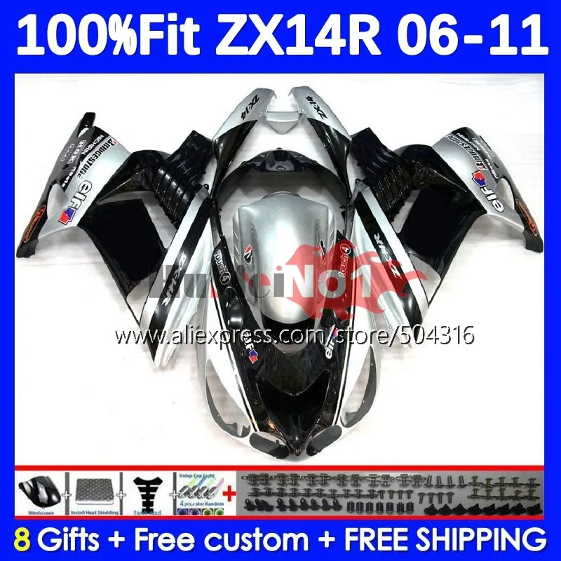 

OEM For KAWASAKI NINJA ZX 14R ZX-14R 78MC.140 ZX14R 06 07 08 09 10 11 ZZR1400 gloss silver 2006 2007 2008 2009 2010 2011 Fairing