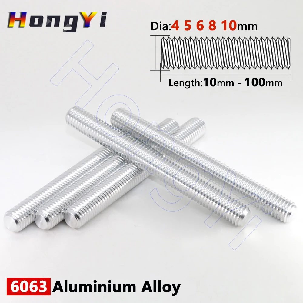 

M4 M5 M6 M8 M10 Алюминиевый резьбовой стержень Полнорезной стержень Полная резьба Долина шпильки 10 16 20 25 30 35 от 40 мм до 100 мм