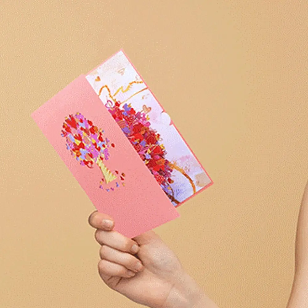 Поздравительная открытка Складная поздравительная с деревом любви