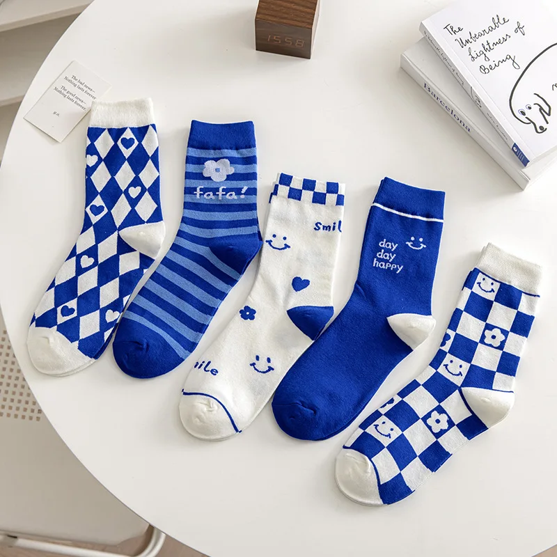 

Клетчатые женские носки, Экипировка, женские носки с цветочным принтом для женщин, Экипировка, однотонные, счастливые модные соксы, парные х...