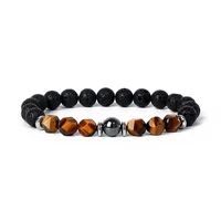 facted tiger eye lava stone bracelets for women natural stone bead reiki healing bracelet health protection soul jewelry pulsera