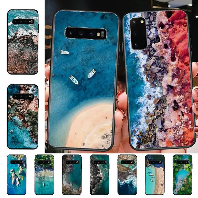 

Sea blue Sky beach Phone Case for Samsung S10 21 20 9 8 plus lite S20 UlTRA 7edge