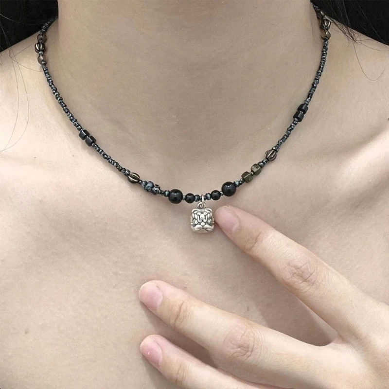 Винтажное ожерелье с подвеской в виде головы льва цепочка из бисера колье